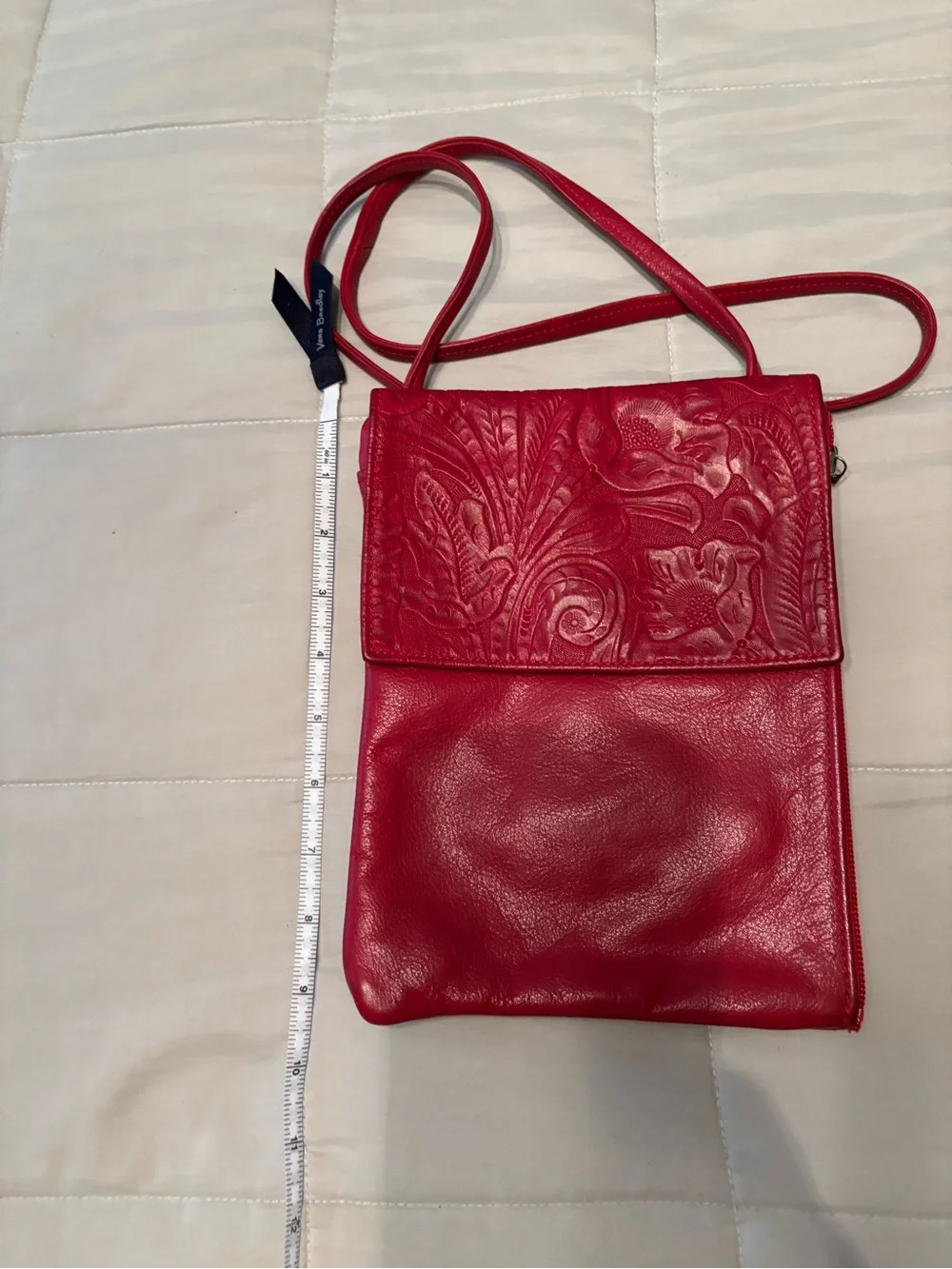 Lew N Me Colorado Handbags Red Embossed Leather Crossbody Bag - Picture 2 of 7
